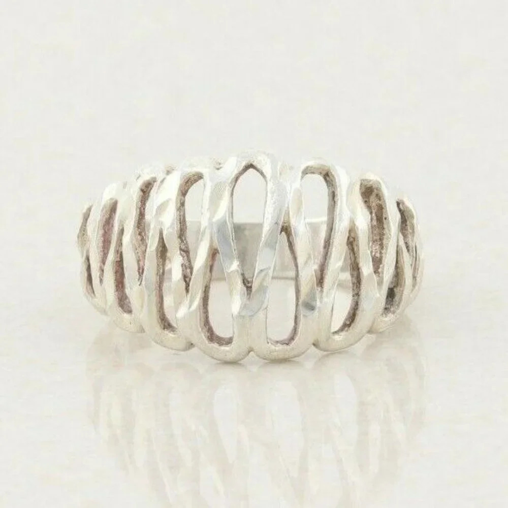Sterling Silver Dome Ring Size 6 1/4